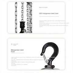 0.25t Half Ton Small Manual Hoist Aluminum Alloy Inverted Chain Lifting Hoist