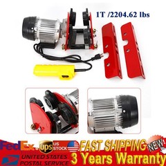 1 Ton 2204lb Electric Hoist Trolley Overhead Motor Winch Hoist Lift Garage Crane