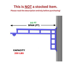 GORBEL WORK STATION JIB CRANE, WALL MOUNTED – 250 LB CAPACITY, SPAN 16 FT