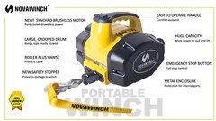 Novawinch PT1100 Portable AC 120v Powered Winch/Hoist Combination 1,100lbs Capac