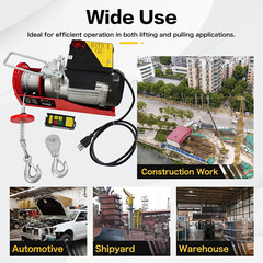 262Ft Wireless Remote Control,Electric Winch Single/Double Slings with Emergenc