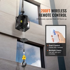 VEVOR 2-in-1 Portable Electric Hoist Power Winch 1100lbs Wireless Remote Control