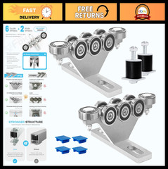 6+2 Wheel Hoist Trolley Kit, Roller Limit, Anti-Lock & Anti-Fall, Garage/Worksho