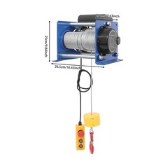 Electric Hoist Winch With Wired Control 881LBS Long Steel Wire Rope Lifting Tool