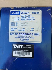 My-Te Capstan Winch Hoist 115VAC With Pedal Control