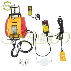 2-in-1 Portable Electric Hoist Winch 1100LBS Wired / Wireless Remote Control