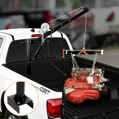 1000 lbs Hydraulic Pickup Truck Crane Truck Bed Jib Hoist w Manual Winch Swivel