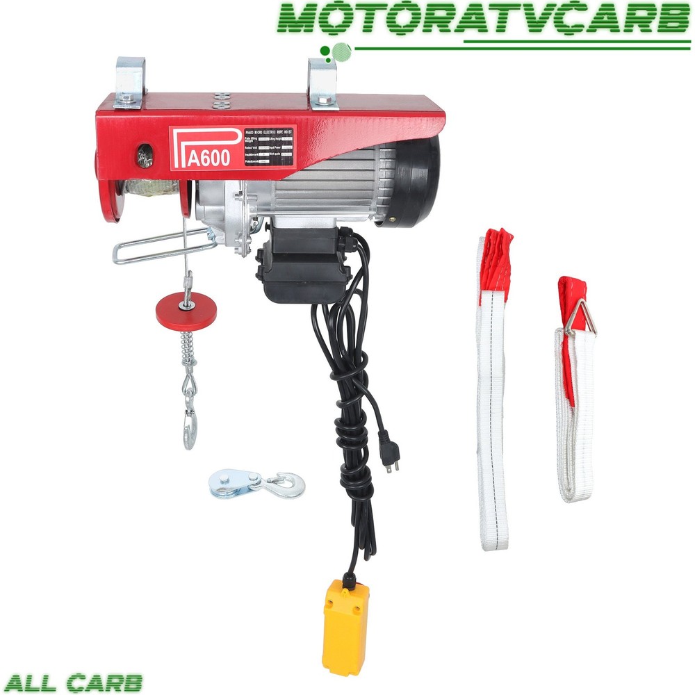 ALL-CARB 1150W Mini 1320lbs Electric Hoist w/14ft Wired Remote Control, 110v