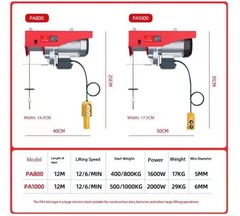 Mini Electric Hoist 220V Household Small Crane 1T/0.5 Ton Winch Pulley