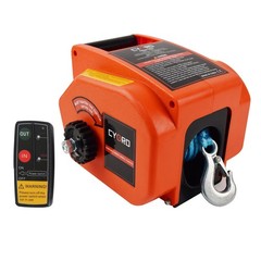 Portable Trailer Winch 3500lbs, Reversible Electric Winch 12V DC, Power-in, P…