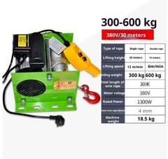 Electric Hoist Winch 220V Wireless Control Home Use Lifting Crane Small Crane