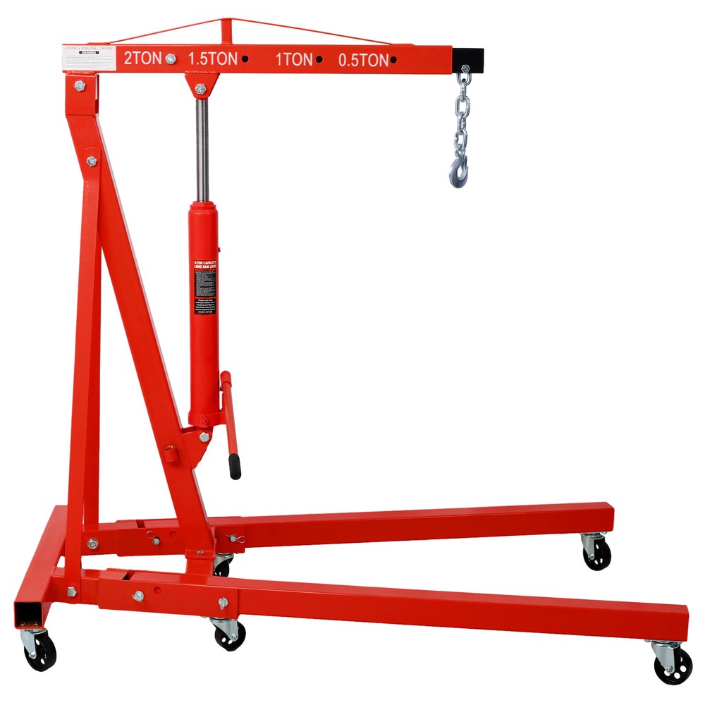 2 Ton Folding Engine Hoist Cherry Picker Shop Crane Hoist Lift Heavy Duty Steel