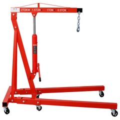 2 Ton Folding Engine Hoist Cherry Picker Shop Crane Hoist Lift w/6 Caster Wheels