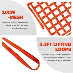 Cargo Lifting Net 1100LBS Polypropylene Polyester 3.28×3.28ft Safety Mesh Straps