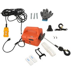 1100lbs 1500W 3in1 Portable Electric Hoist Winch Wire & Wireless Remote Control