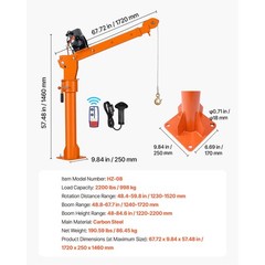 Uimoso Electric Pickup Truck Crane 2200 lbs with Foldable Steel Design and Winch