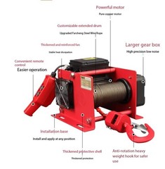 Electric Hoist Wire Rope Portable Pipe Seat-Type Small Crane Winch 220V 2-Phase