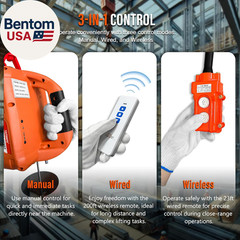 3 in 1 Electric Hoist Winch, 1500W Portable Electric Power Winch, 120V Electric
