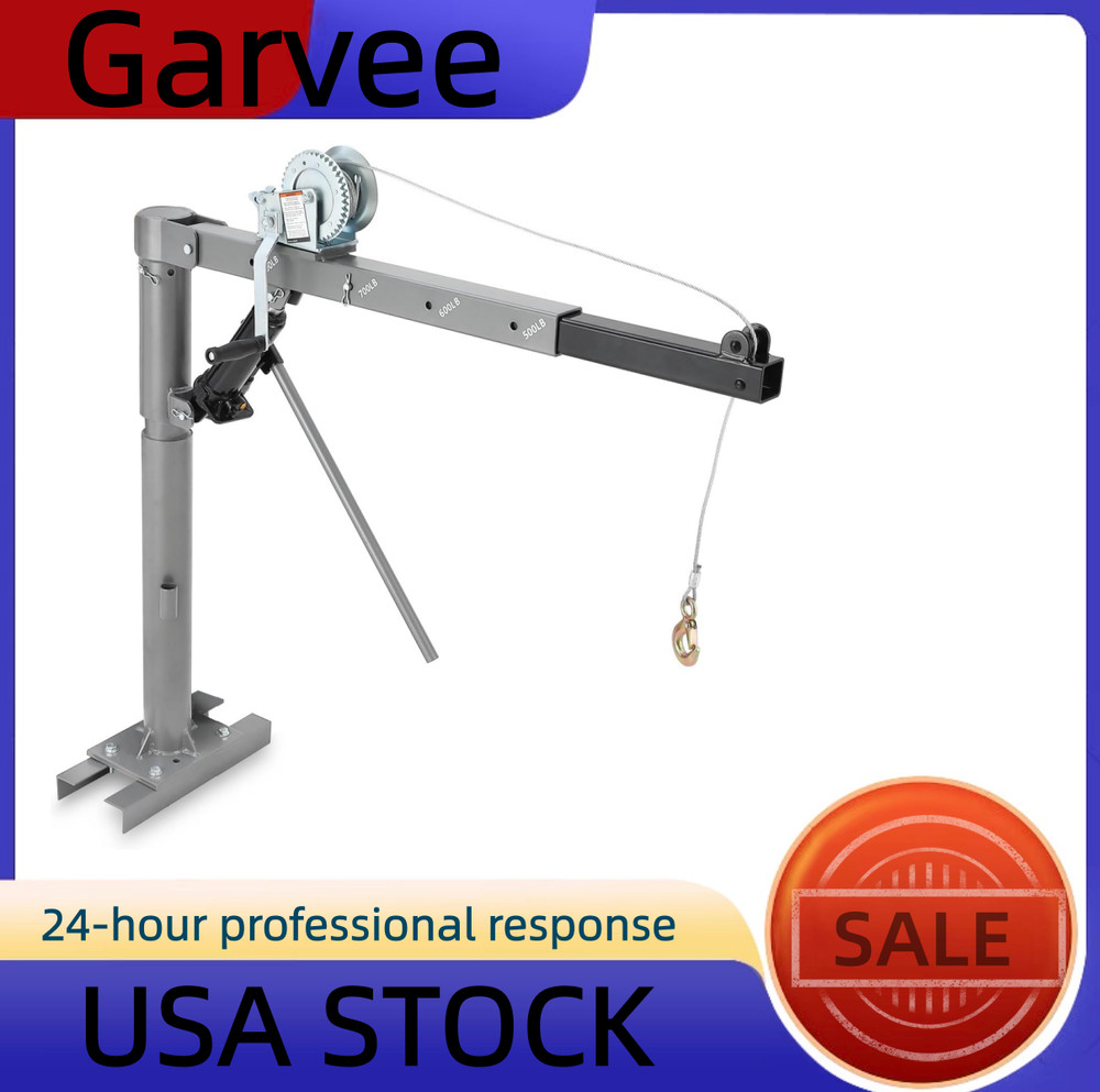 1000 lbs Pickup Truck Bed Crane Hoist | Heavy Duty Steel Manual Lift Jib Crane |