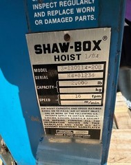 Shaw-Box Dresser Hoist 3-110114-20B 2,000lb Cap. 16Fpm (6395)