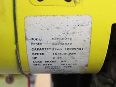 BUDGIT MANGUARD CHAIN HOIST BEHC0216 2 TON2.25HP 460V 16/5.3FPM 2 SPEED 3PH