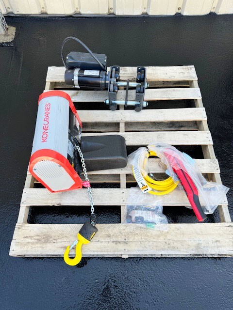 KONE Crane Electric Chain Hoist with Motorized Trolley, Never Installed or Used