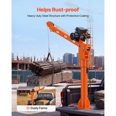 Uimoso Electric Pickup Truck Crane 2200 lbs with Foldable Steel Design and Winch