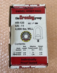 NEW- Crosby Group 1016924 HR-125 Swivel Hoist Ring 4,000lbs 2”x1.46” + Warranty!
