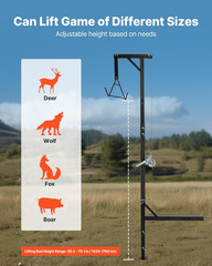300 Lbs Load Capacity, Hunting Deer Hoist with 2-Inch Receiver, 360-Degree Swive