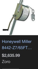 Original USA MILLER 8442 60FT CONFINED SPACE WINCH, 350 LB Cap HOIST SYSTEM NEW!