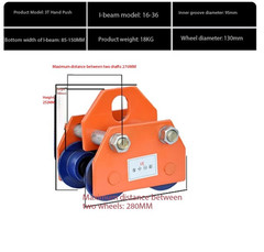 Hand-push Running Car I-beam Pulley Lifting Pulley Hand-pulled Electric Hoist