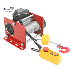 880Lbs Electric Hoist Winch, 110V 1KW Hoist Winch with 98Ft Steel Wire & Wired R