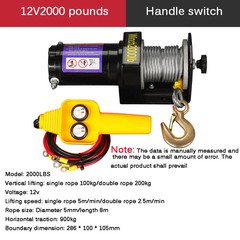 3500 Lbs/4000 Lbs/4500 Lbs Vehicle-Mounted Mini Crane Electric Winch 12V/24V