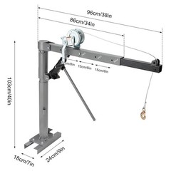 1000 Lbs Lifting Pickup Truck Bed Crane Hoist w/ Manual Winch 4 Adjustable Boom