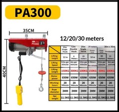 Mini Electric Hoist, Small Crane, 220V Small Hoist, Wireless Remote Control