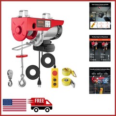 Heavy Duty Electric Winch 110V with 14ft Remote for Construction and Attic Use
