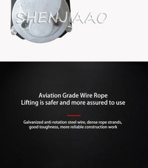 Portable Electric Hoist Home Portable Crane Hand Winch Block Wire Rope Hoist