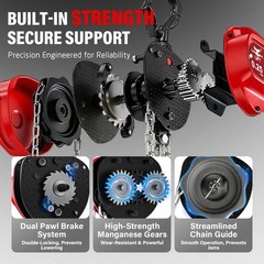 SALIFTFE 1/4 Ton Hand Chain Hoist, Compact & Lightweight TON | 10FT