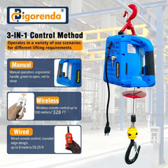 3-In-1 Electric Hoist Winch,1100Lb Capacity, Portable Electric Power Winch with