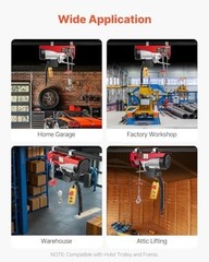 Electric Hoist with Remote Control, 1320LBS Electric Winch, 110V Electric Hoist