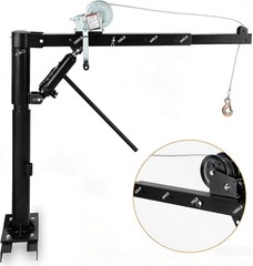 1000 lbs Hydraulic Pickup Truck Crane Hoist Jib Crane 360° Swivel Hoist Lifting