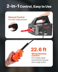 Powerful 2-In-1 Electric Hoist Winch, 1100 Lbs, 25 Ft Lift, Remote Control