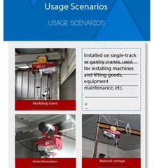 Electric Hoist Hand-pushed Six-wheel Lifting Crane Single-track Pulley Block