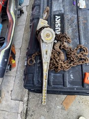 Vintage Tug It 1 1/2 Ton Ratchet Chain Hoist Winch Rigging Puller Lift Used