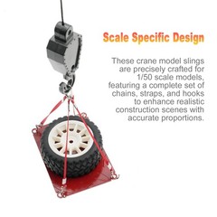 3PCS 1/50 Scale Crane Model Accessories Hoist Chains Lifting Straps Hooks F FWZD