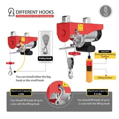 VIVOHOME Electric Hoist, 110V 1320 Lbs Winch with Remote Control, Zinc-Plated…