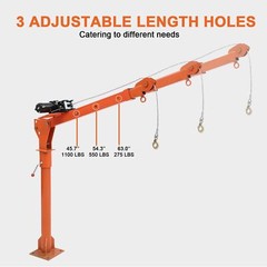 1100Lbs Truck Hoist Crane Folding Truck Mounted W/Electric Winch 3500Lb 12V 360°