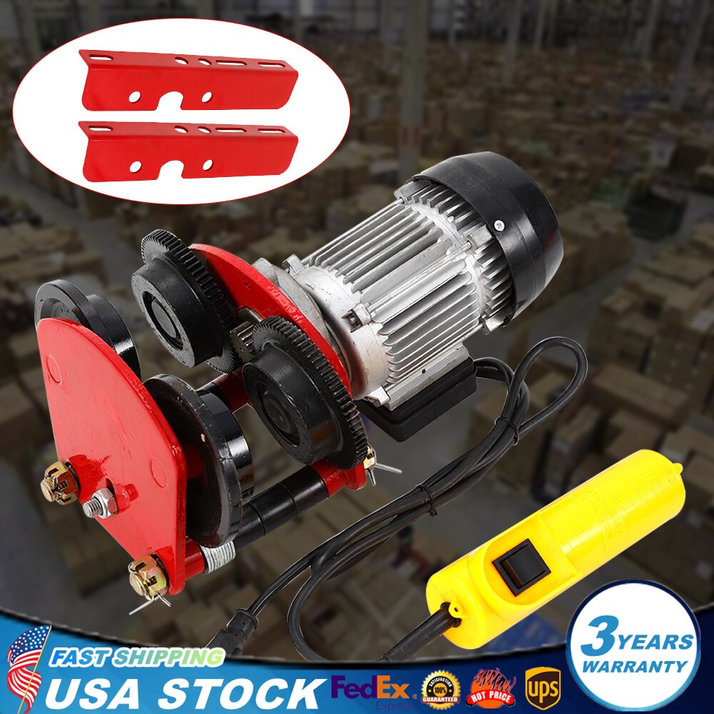 1 Ton Electric Chain Hoist 2200lbs 110V electric crane hoist 4ft chain I-beam US