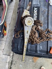 Vintage Tug It 1 1/2 Ton Ratchet Chain Hoist Winch Rigging Puller Lift Used