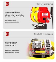 Electric Hoist 220V Crane Home Use – Compact Lifting Remote-Controlled Portable